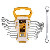 НАБОР КОМБИНИРОВАННЫХ  ГАЕЧНЫХ КЛЮЧЕЙ 6-22ММ, 8ШТ НАКИДНЫЕ ИЗОГНУТЫЕ INGCO INDUSTRIAL