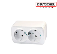 РОЗЕТКА ДВОЙНАЯ С ЗАЗЕМЛЕНИЕМ ДАУШЕР