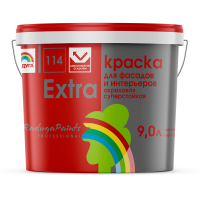 КРАСКА EXTRA АКРИЛОВАЯ РАДУГА-114 ФАСАД И ИНТЕРЬЕР 9Л  СУПЕРБЕЛАЯ КРАСКА EXTRA АКРИЛОВАЯ РАДУГА-114 ФАСАД И ИНТЕРЬЕР 9Л  СУПЕРБЕЛАЯ