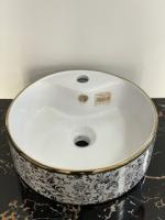 Раковина белая 4106 с золото настольная 