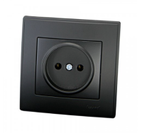 РОЗЕТКА Б/З КЕРАМИКА LESYA ЧЕРНЫЙ БАРХАТ МАТ.ВСТАВКА