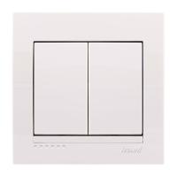 ВЫКЛЮЧАТЕЛЬ ДВОЙНОЙ DERIY БЕЛЫЙ