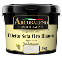 КРАСКА РАДУГА ДЕКОРАТИВНАЯ ARCOBALENO EFFETTO SETA ORO BIANCO БАЗА БЕЛОЕ ЗОЛОТО 3КГ КРАСКА РАДУГА ДЕКОРАТИВНАЯ ARCOBALENO EFFETTO SETA ORO BIANCO БАЗА БЕЛОЕ ЗОЛОТО 3КГ
