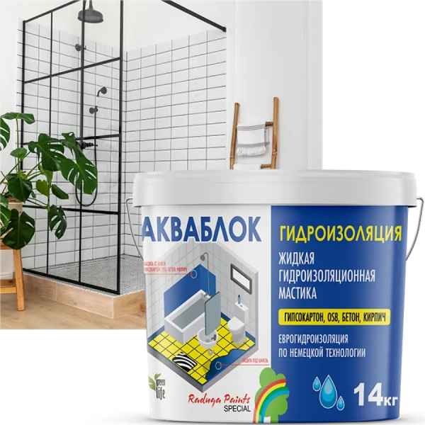 МАСТИКА ГИДРОИЗОЛЯЦИОННАЯ AQUABLOCK РАДУГА-021  7КГ МАСТИКА ГИДРОИЗОЛЯЦИОННАЯ AQUABLOCK РАДУГА-021  7КГ