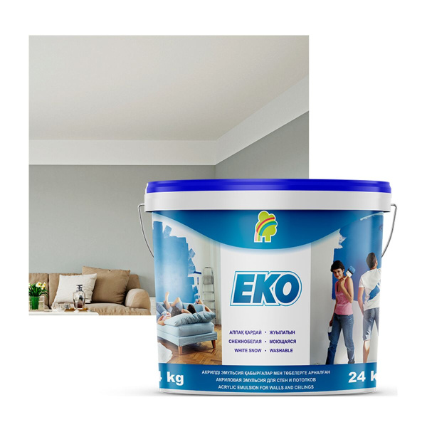 КРАСКА EKO ДЛЯ СТЕН И ПОТОЛКОВ МОЮЩАЯСЯ АКРИЛОВАЯ 1,3КГ КРАСКА EKO ДЛЯ СТЕН И ПОТОЛКОВ МОЮЩАЯСЯ АКРИЛОВАЯ 1,3КГ