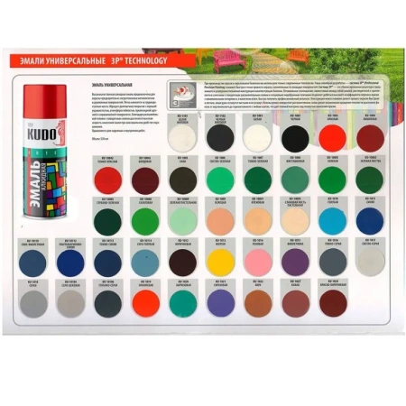 ЭМАЛЬ АЛКИДНАЯ УНИВЕРСАЛЬНАЯ 520 МЛ KUDO