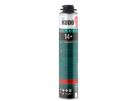 МОНТАЖНЫЙ ПОЛИУРЕТАНОВЫЙ КЛЕЙ-ПЕНА KUDO PUR ADHESIVE PROFF 14+ ДЛЯ ТЕПЛОИЗОЛЯЦИИ