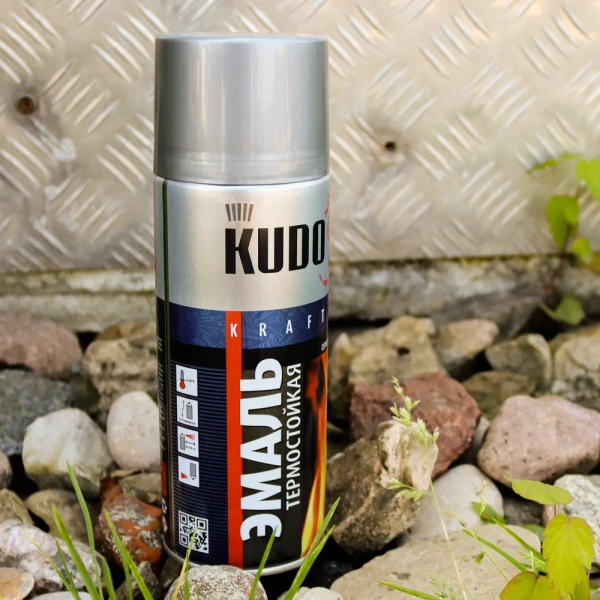 КРАСКА АЭРОЗОЛЬНАЯ KUDO ТЕРМОСТОЙКИЙ СЕРЕБРО КРАСКА АЭРОЗОЛЬНАЯ KUDO ТЕРМОСТОЙКИЙ СЕРЕБРО